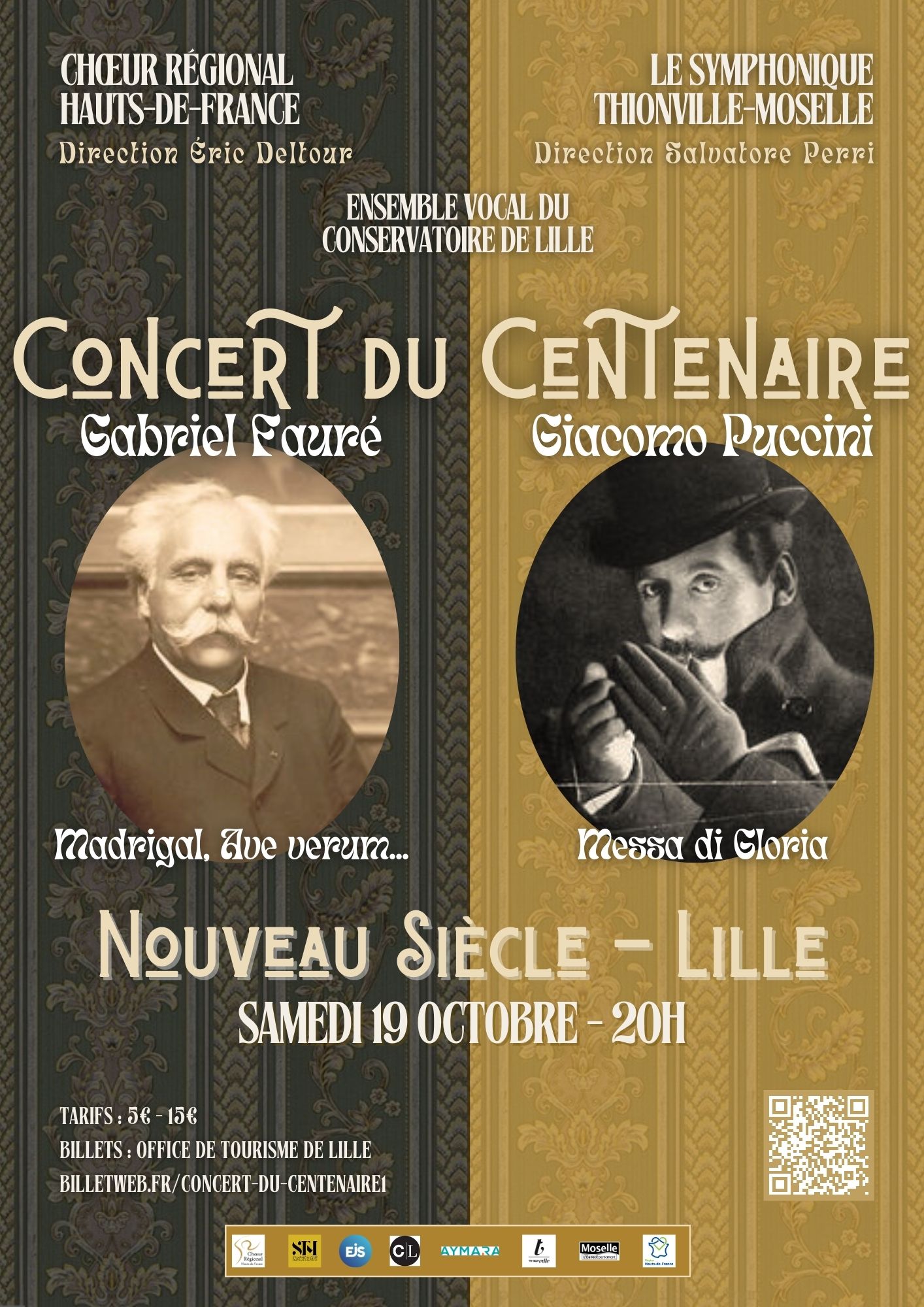 Concert du centenaire Gabriel Fauré + Giacomo Puccini