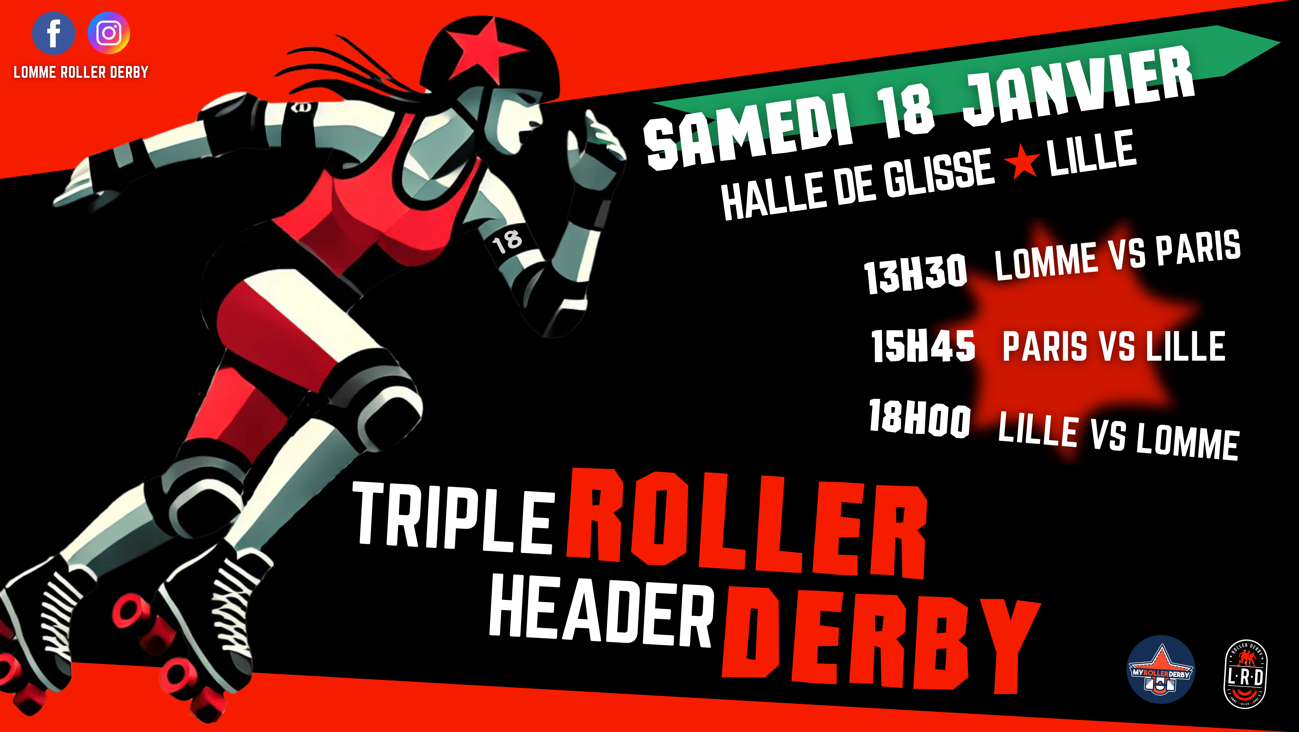 Triple Header : 3 matchs de Roller Derby